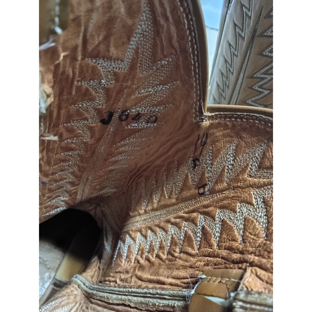 Vintage 80s Cowtown Lizard Skin Western Leather Cowboy Boots Men's 8B Brown - Picture 6 of 10